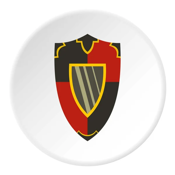Ícone de escudo militar de aço, estilo plano — Vetor de Stock