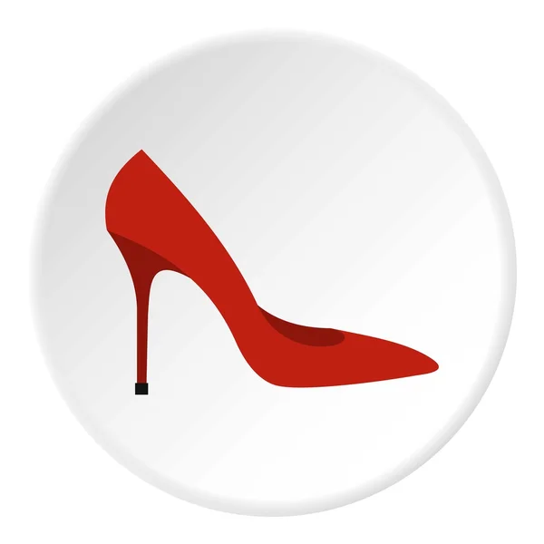 Ícone sapato mulher vermelha, estilo plano — Vetor de Stock
