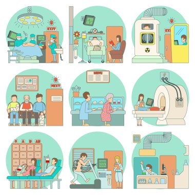 Tıp kavramlar seti, karikatür tarzı