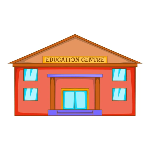 Utbildning centrum byggnad ikon, tecknad stil — Stock vektor