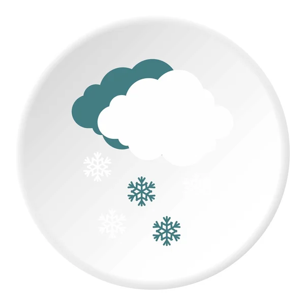 Wolken und Schnee Ikone, flacher Stil — Stockvektor