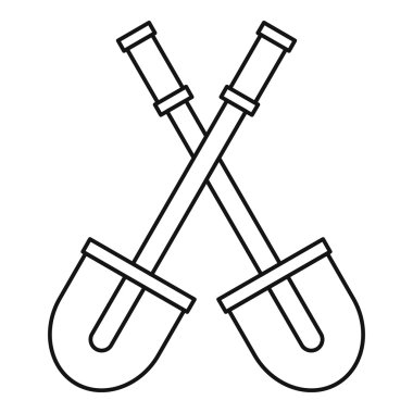 İki kürek simgesi, anahat stili