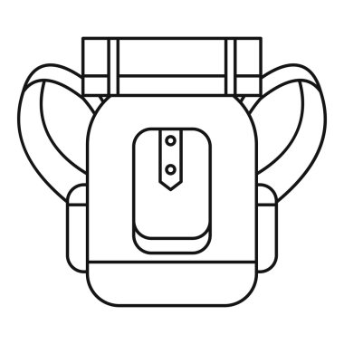 Mat simgesi, anahat stili ile turist sırt çantası