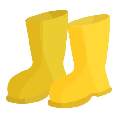 Sarı lastik çizmeler simgesi, karikatür tarzı