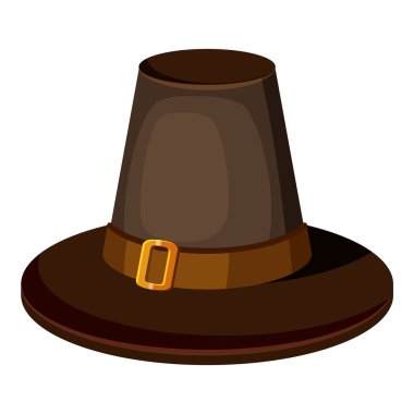 Kahverengi şapkası Icon, karikatür tarzı