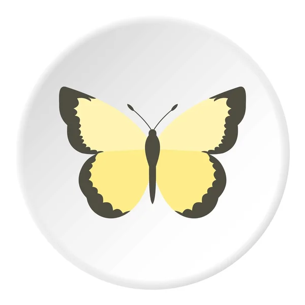 Hellgelbes Schmetterling-Symbol, flacher Stil — Stockvektor