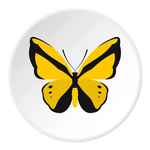 Κίτρινο πεταλούδα εικονίδιο, επίπεδη στυλ — Διανυσματικό Αρχείο