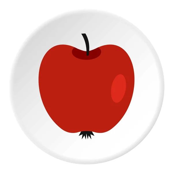 Red apple icon, flat style — Stock Vector