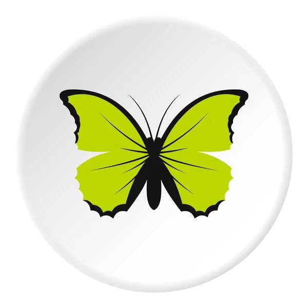 Petite icône papillon vert, style plat — Image vectorielle