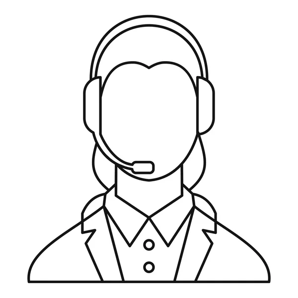 Dispatcher consultant icon, outline style — Stock Vector
