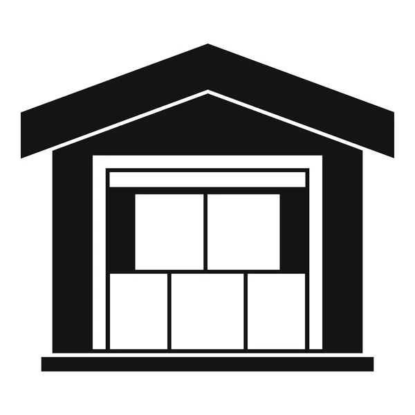 Icono del edificio del almacén, estilo simple — Vector de stock