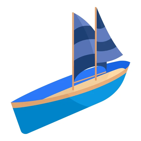 Яхта икона, стиль мультфильма — стоковый вектор