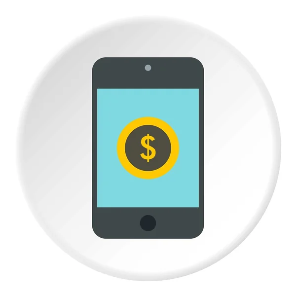 Online köp i smartphone-ikonen, platt stil — Stock vektor