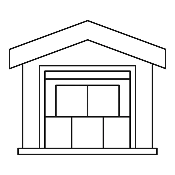 Icône de l'entrepôt, style contour — Image vectorielle