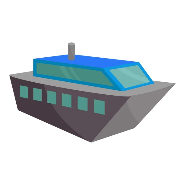 Icono de barco de motor, estilo de dibujos animados — Vector de stock