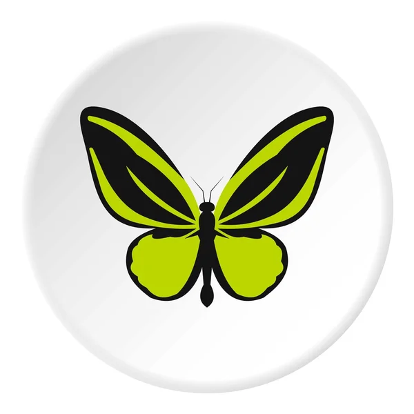 Πράσινη πεταλούδα εικονίδιο, επίπεδη στυλ — Διανυσματικό Αρχείο