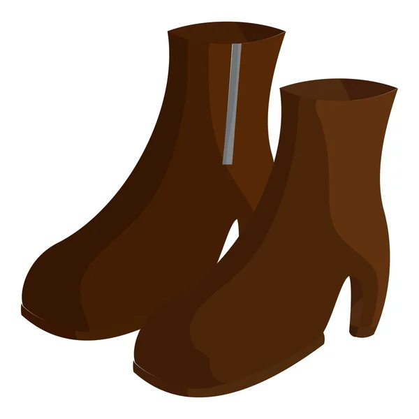 Pair of brown female boots icon, cartoon style — Stock Vector