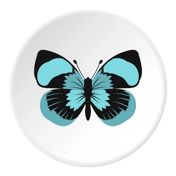 Μπλε ριγέ πεταλούδα εικονίδιο, επίπεδη στυλ — Διανυσματικό Αρχείο