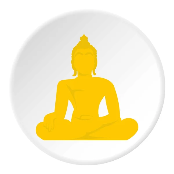 Значок статуї Будди, плоский стиль — стоковий вектор