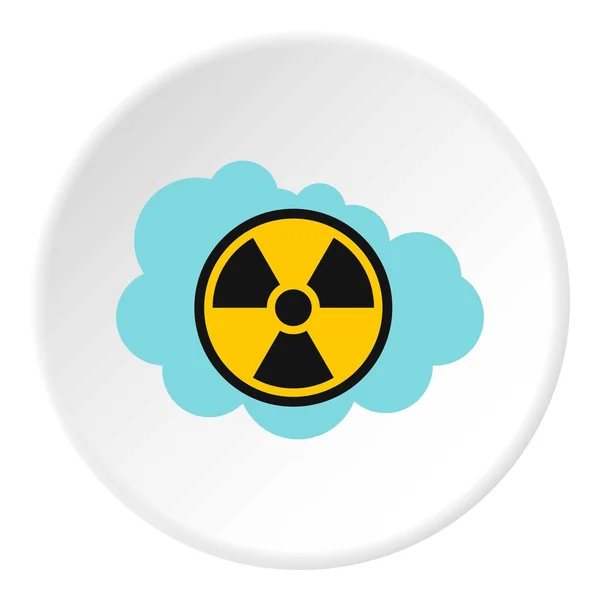 Radioaktywnych powietrza ikona, płaski — Wektor stockowy