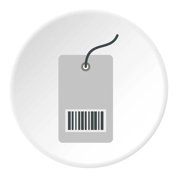 Tag avec icône de code à barres, style plat — Image vectorielle