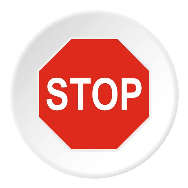 Icona del segno di stop, stile piatto — Vettoriale Stock