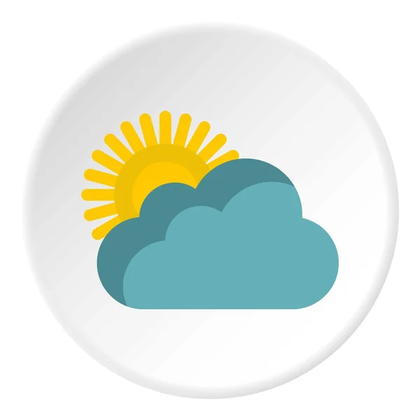 Sol detrás de las nubes icono, estilo plano — Vector de stock