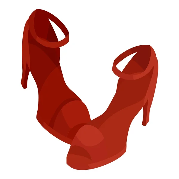Paire de chaussures femme rouge à talon haut icône — Image vectorielle