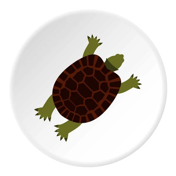 Icône tortue, style plat — Image vectorielle