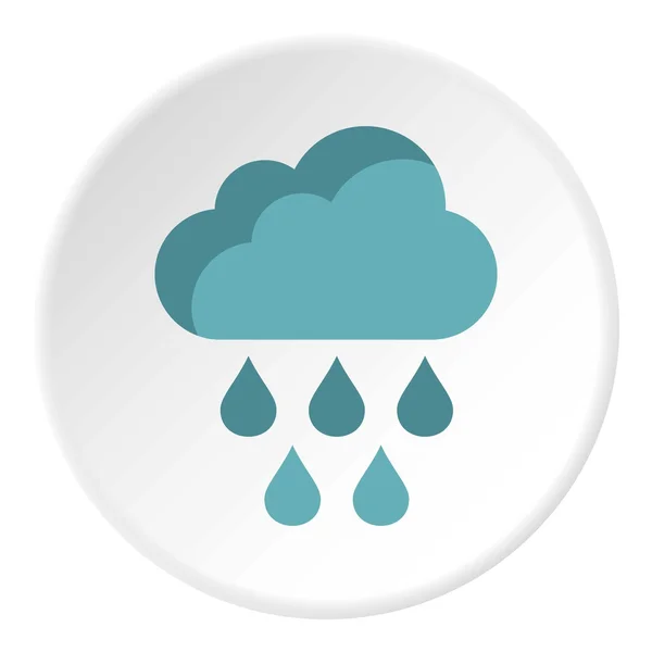 Nubes e icono de la lluvia, estilo plano — Vector de stock