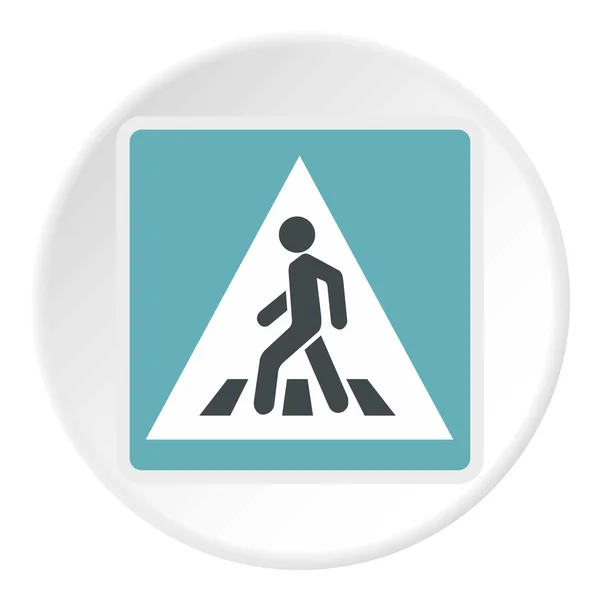Sign pedestrian crossing icon, flat style — Stock Vector