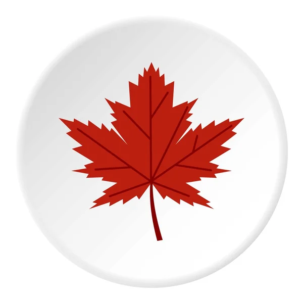 Rode herfst blad pictogram, vlakke stijl — Stockvector