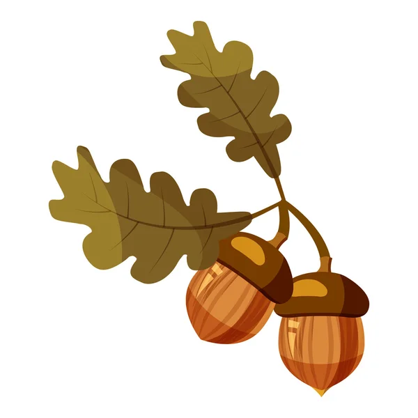 Acorn pictogram, cartoon stijl — Stockvector