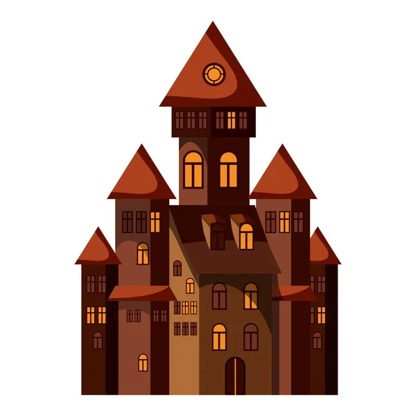 Icono del castillo, estilo de dibujos animados — Archivo Imágenes Vectoriales