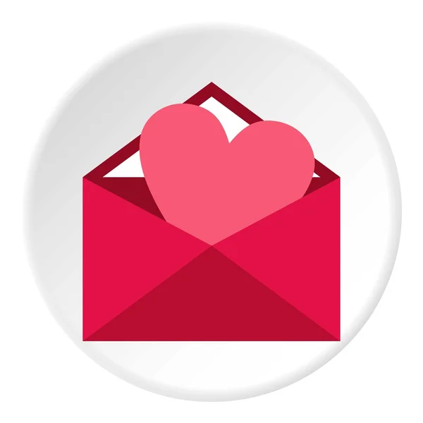 Icono de carta de amor, estilo plano — Vector de stock