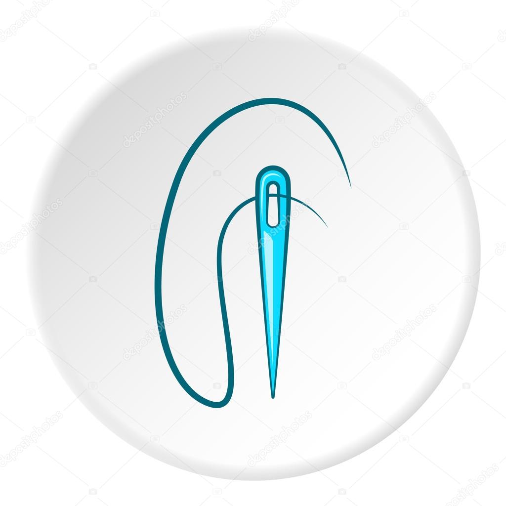 Needle with thread icon. Flat illustration of needle with thread vector icon for web