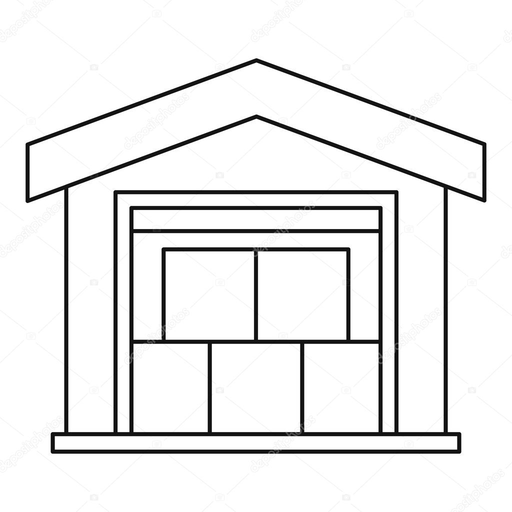 Warehouse icon, outline style