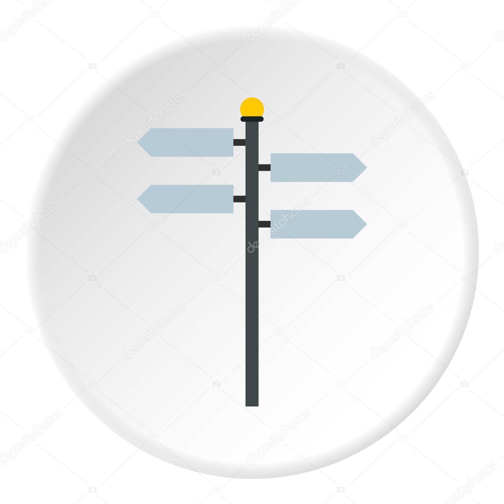 Street sign icon, flat style