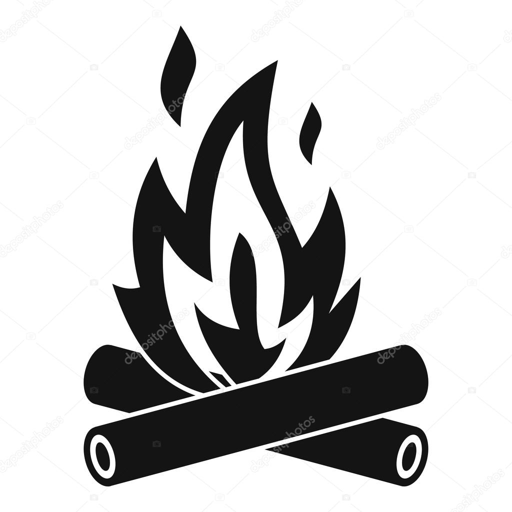 Campfire icon, simple style
