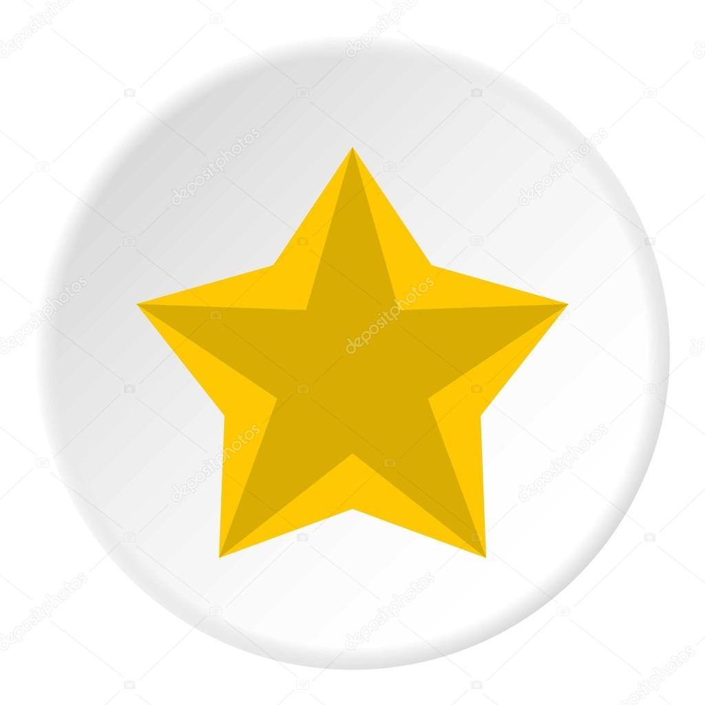 Convex five pointed celestial star icon