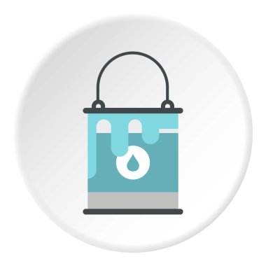 Mavi boya simgesi, düz stil kova