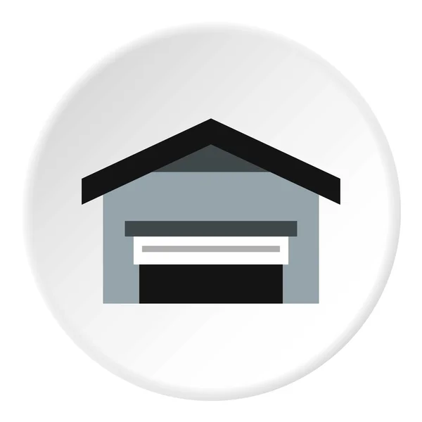 Garage mit Dachsymbol, flacher Stil — Stockvektor
