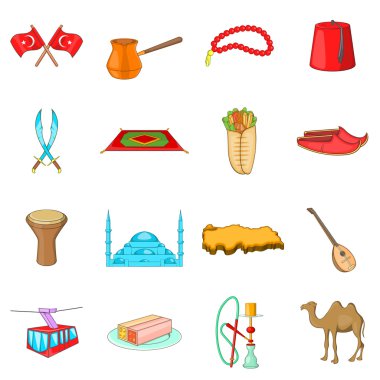 Türkiye Icons set, karikatür tarzı