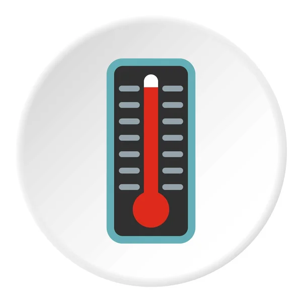 Termômetro com ícone de alta temperatura, estilo plano —  Vetores de Stock