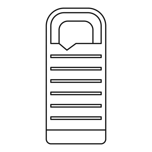 Icono del saco de dormir turístico, estilo de esquema — Vector de stock