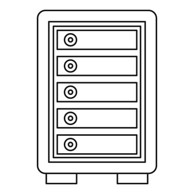 Güvenlik güvenli soyunma simgesi, anahat stili