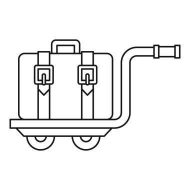 Bavul anahat stili bir sepeti simgesine
