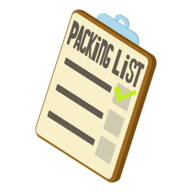 Ambalaj listesi simgesini, izometrik 3d stili