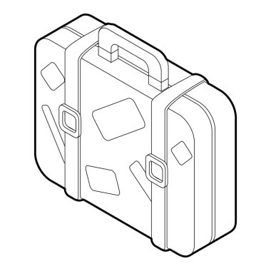 Seyahat bavul simgesi, izometrik 3d stili