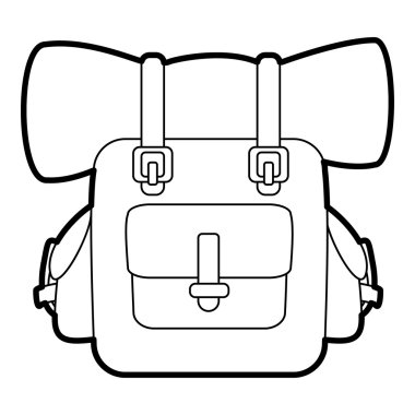 Sırt çantası simgesini, anahat stili